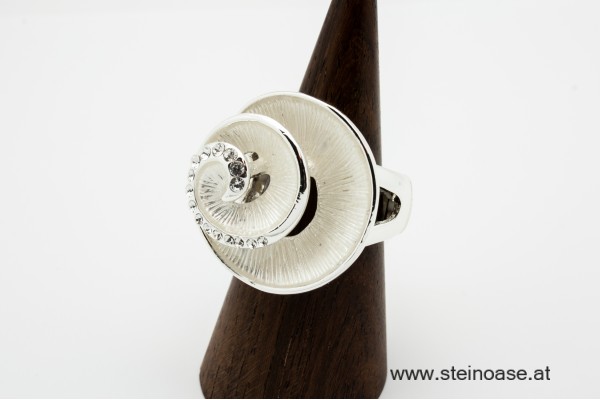 Ring 'modern'  Silber & Kristalle